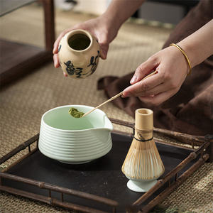 Harmony Amazons Meilleures Ventes 4PCS <span class=keywords><strong>Matcha</strong></span> Kit Ceramic Whisk Holder Chasen Bowl Tea Brush Gravé Ceramic <span class=keywords><strong>Matcha</strong></span> tool set - Product Image 2