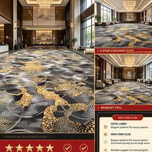 <span class=keywords><strong>Tapis</strong></span> d'entrée commercial pour hôtel, motif nuage doré multicolore gris, moderne, en latex et nylon, antidérapant, à poils ras, imprimé sur mesure - Product Image 4