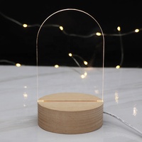 Lampe de nuit acrylique à chargement USB Base en bois avec acrylique vierge pour décoration Veilleuse bricolage en gros