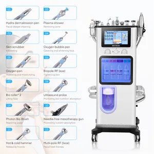 13 In 1 H2o2 Hydrodermabrasion Facial Skin Peeling Plasma Bio Hydra Dermabrasion Machine With Mesotherapy Gun