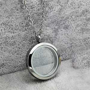 Colliers Pendentifs Médaillon Reliquaire Photo Rond en Acier Inoxydable pour Bijoux Cadeau Femme Homme - Product Image 4