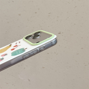 Coque de protection antichoc INS créative transparente avec motif de fruits et de mots pour <span class=keywords><strong>iPhone</strong></span> 18 Pro Max 17 Pro 16 15, finition mate beige - Product Image 5
