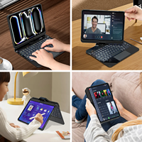 HT 360 °   Clavier sans fil rotatif pour iPad 11e génération A16 11 pouces avec pavé tactile rétroéclairé et support pour stylet (Argent) - En stock