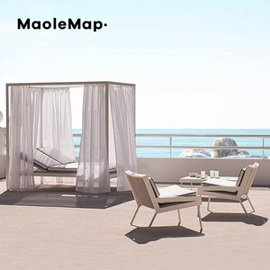 Muebles de hotel Silla de playa de madera sofá piscina jardín <span class=keywords><strong>cama</strong></span> teca al aire libre salón sillón exterior ratán jardín restaurante sillas - Product Image 2