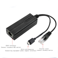 ZhenqianKJ, Cable Ethernet RJ45 de 48V a 5V, divisor POE Micro USB, convertidor POE de 10/100Mbps para cámara IP CCTV