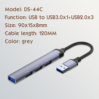 LDNIO-Estación de acoplamiento tipo C, adaptador USB 4 en 1, USB a USB3.0 * 1 + USB2.0 * 3, Mac Book, Pc, Hub Usb