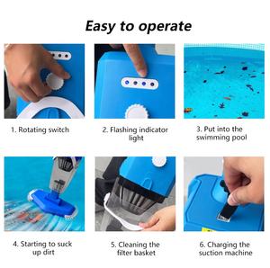 Barredora robótica inalámbrica para piscina <span class=keywords><strong>de</strong></span> mano, succión al vacío para piscina con tiempo <span class=keywords><strong>de</strong></span> trabajo <span class=keywords><strong>de</strong></span> hasta 90 minutos - Product Image 6