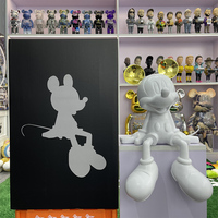 Figurine Mickey Mouse 30cm Jouet pour enfants Modèle en résine Mignon Mickey Amour Assis Poupée mobile Ameublement Halloween Cadeau