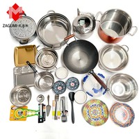Peralatan Masak Induksi Hissen Grosir Set Piring Mewah Peralatan Makan untuk Pernikahan Peralatan Dapur Titanium Stok Ekspor Pabrik Grosir