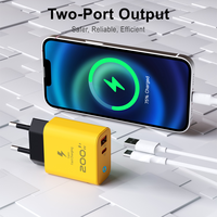 Penjualan Laris Grosir Charger Dinding Laptop USB-C 20W 2-Pack Dual Port PD Type-C USB A QC3.0 EU US PLUG Produsen