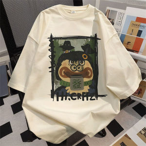 เสื้อยืดพิมพ์ลาย Guangzhou Fa Lucky Creative สำหรับฤดูร้อน ผ้าคอตตอน 100% เนื้อหนา ทรงโอเวอร์ไซส์ สวมใส่สบาย เหมาะสำหรับทุกเพศทุกวัน - Product Image 6