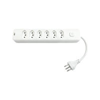 Multiprise 4 prises 3 broches 10A 250V blanche haute capacité pour la maison ou le bureau – Brésil