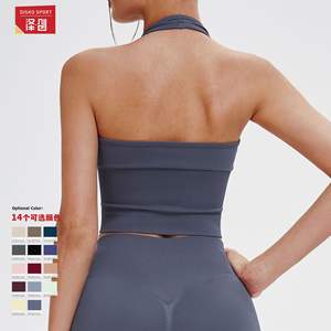 Zechuang Sujetador deportivo sin costuras para mujer, cuello en V, transpirable, a prueba de golpes, para fitness y entrenamiento de verano 7725 - Product Image 2