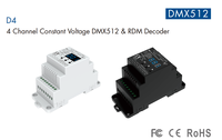 Decodificador DMX LED Skydance CV D4 12V-48VDC Entrada de 4 Canales 5A*4CH Controlador RDM DMX512 para Tira de Luz LED de un Solo Color/RGBW