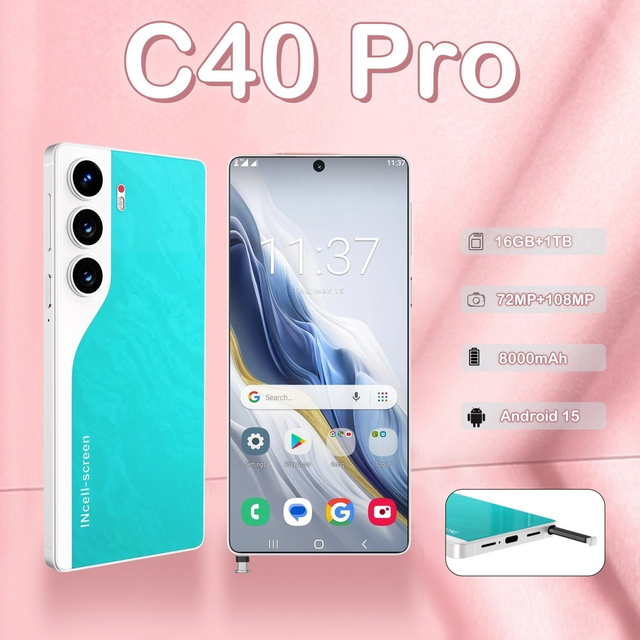 Best Selling Camon 40 Pro Smartphone with 7.3 Full HD Display 16GB RAM 1TB Storage 10-Core Power 144Hz Refresh Rate 108MP LTE