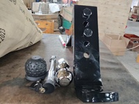 Attelage de remorque robuste en acier au carbone réglable en hauteur, capacité 4000 kg, avec boule de 50 mm (2 pouces), revêtement noir en poudre