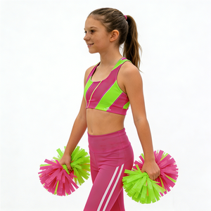 Nuevo Diseño Personalizado de Ropa Deportiva para Animadoras, Sujetador Deportivo y Pantalones Cortos con Bloques de Color, Ropa para Prácticas de Animadoras - Product Image 1