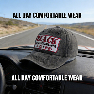 Casquette de baseball vintage en denim délavé brodée « BLACK REBEL », ajustable <span class=keywords><strong>et</strong></span> déchirée, pour le streetwear <span class=keywords><strong>et</strong></span> le quotidien - Product Image 2