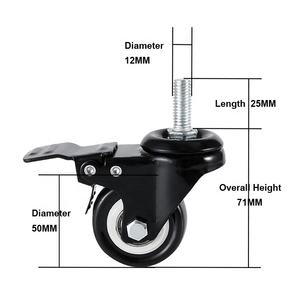 Oferta del proveedor, paquete de 4 <span class=keywords><strong>ruedas</strong></span> giratorias de vástago de rosca de poliuretano de 1,5 pulgadas que no dejan marcas para <span class=keywords><strong>muebles</strong></span> con <span class=keywords><strong>ruedas</strong></span> - Product Image 2
