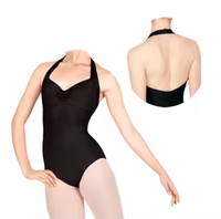 CL00483 Justaucorps de danse et de ballet pour femme, dos halter, avec logo personnalisé, design tendance
