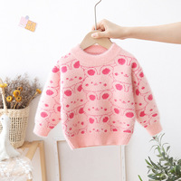 Herbst Winter Mädchen stilvolle Pullover Cartoon Bunny Design verdickt Nerz Strick Pullover Kinder Shirt Muster Pullover