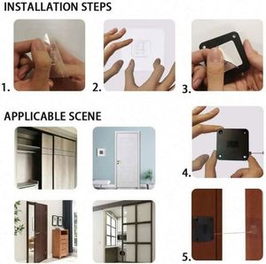 Cierre Automático para Cortinas Metálicas sin Perforaciones con Sensor de Tensión de 500G, Negro, 1m de Longitud, Diseño Art Deco, Tamaño Personalizable - Product Image 5