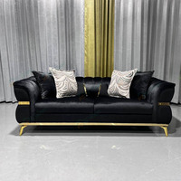 PZCN HOME Ensemble de canapés modernes 1 + 2 + 3 sièges Meubles de salon Canapés noirs Ensemble de canapés souples rembourrés Meubles pour la vente en gros