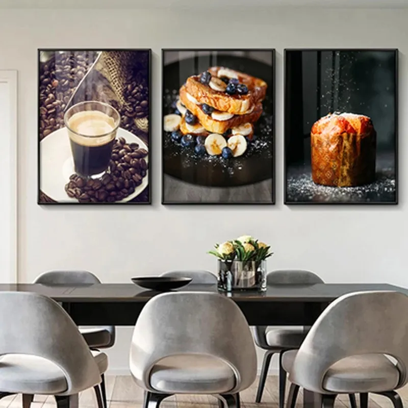 Modern minimalist food pastry restaurant decoration painting kitchen table coffee shop cake shop wall crystal porcelain painting
