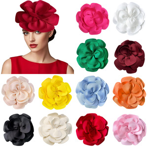 Pasador de <span class=keywords><strong>Pelo</strong></span> Exagerado con Diseño de Camelias, 100% Algodón, de Lujo, para Mujer, para Fiestas de Invierno - Product Image 4