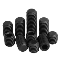 Vis de réglage Allen à six pans creux en acier allié M16 12.9 45H oxyde noir avec système de mesure métrique à pointe plate