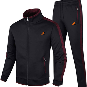 Chándales con cremallera de tela ligera y suave / Chándales con cremallera para hombre de diseño moderno en algodón/poliéster de color único - Product Image 3