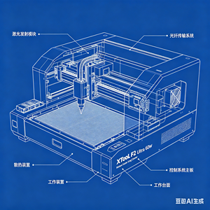 Grabador Láser de Diodo MOPA de 60W para F2 Ultra, para Metal, 15000 mm/s, Marcado a Color y Grabado Profundo, Compatible con Nuevo Formato DXF - Product Image 2