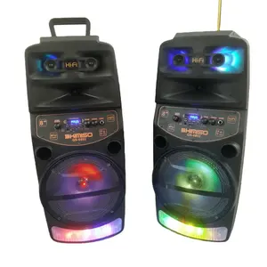 TIANPU QS-6802 8 inch flashing light portable trolley speaker,trolley speakers portable,speaker trolley