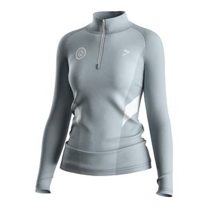 Ensemble de lutte pour femmes, évacuation de l'humidité, haut à manches longues avec fermeture éclair 1/4 et short de compression pour l'entraînement et la remise en forme - Product Image 2