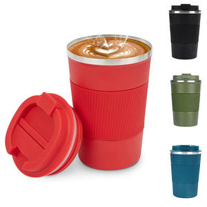 Vaso de viaje reutilizable de acero inoxidable de 380Ml y 500ml, tazas de café de agua únicas para negocios de estilo americano - Product Image 1