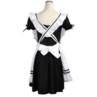 Ensemble de 8 pièces Maid Lolita Chemise Costumes de jeu de rôle pour fête Club scène vêtements nœuds papillon robes de bal serveuse uniforme Plus