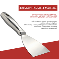 Vente en gros 2in/3in/4in/5in/6in 430 en acier inoxydable couteau à mastic intégré grattoir outil de peinture flexible avec pelle à lame en plastique