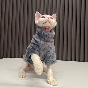 Prezzo basso double-face pile Sphynx cat Canadian Sphynx Apparel Designs Dog maglione Puppy Clothes Pet Clothes vestiti per cani personalizzati - Product Image 6