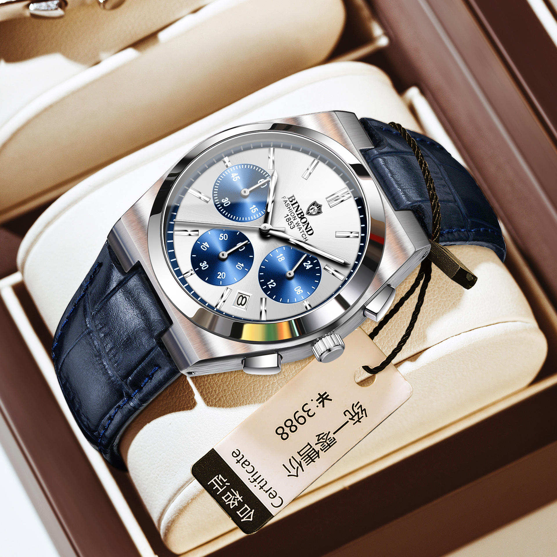 Blue white steel white blue circle