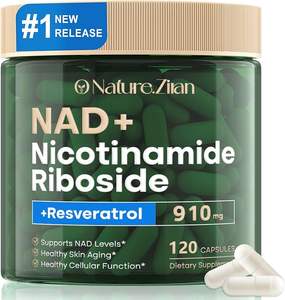 Complément NAD+ Nicotinamide Riboside 910mg en capsules pour hommes et femmes avec Resvératrol Focus Boost - Product Image 1