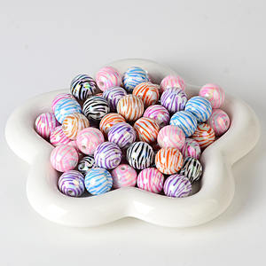 <b>Acrylic</b> 16mm Cow Pattern Mixed Color Colored Printing Double Heart Straight Hole Bead DIY <b>Pen</b> Beads Mobile Phone Chain String - Product Image 4