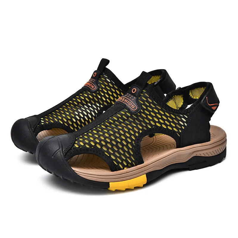 breathable mesh slides Fashionable handmade casual sandals 38-45 for men