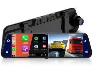 9.66Inch 4K Dual <strong>Rearview</strong> Mirror <strong>Dash</strong> <strong>Cam</strong> with Wireless Carplay HD IPS Touch Screen Car Mirror with DVR BT WDR Night Vision - Product Image 1