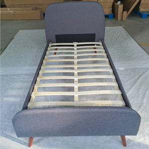 Struttura del <span class=keywords><strong>letto</strong></span> matrimoniale in tessuto matrimoniale King Size con piattaforma in legno dal design moderno con testiera e pediera - Product Image 6