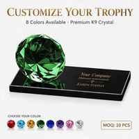 Trofeo de Cristal con Diamantes al por Mayor, Premio Corporativo Personalizado con Grabado por Arenado, Regalo de Reconocimiento a Empleados