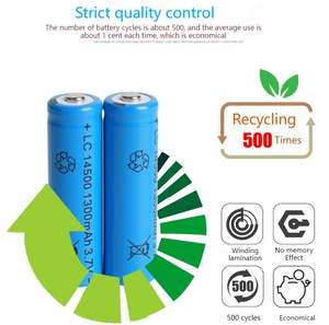 Batterie au <span class=keywords><strong>lithium</strong></span> LC 14500 bon marché à long cycle <span class=keywords><strong>rechargeable</strong></span> <span class=keywords><strong>3.7V1300mAh</strong></span> batterie de souris et de lampe de poche lumière forte garantie 1 an - Product Image 2