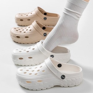Platform <b>Clogs</b> For Men And Women White Black Khaki Hollow Thick Sole Non Slip Summer Spring Autumn Adult Shoes - Product Image 4