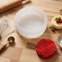 AKOKO-Moule à gâteau en silicone pour la Saint-Valentin en forme de fleur de chocolat, mousse de rose, outils de cuisson