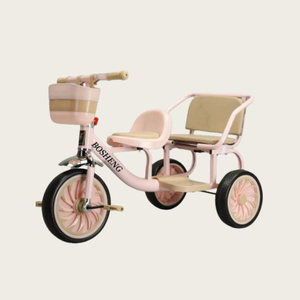 Triciclo para Bebés con Asiento Trasero para Gemelos, Hermanos o Hermanas, para Jugar Juntos, con Manubrio de Altura Ajustable - Product Image 2
