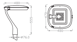 Diseño Precio <span class=keywords><strong>de</strong></span> fábrica Lámpara <span class=keywords><strong>de</strong></span> <span class=keywords><strong>pie</strong></span> para exteriores Poste <span class=keywords><strong>de</strong></span> lámpara alto cuadrado con luz Led Blanco cálido 100W <span class=keywords><strong>Farola</strong></span> - Product Image 4